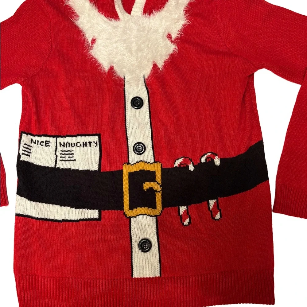 Rue21 Santa Claus Ugly Christmas Sweater Hoodie | Size Medium